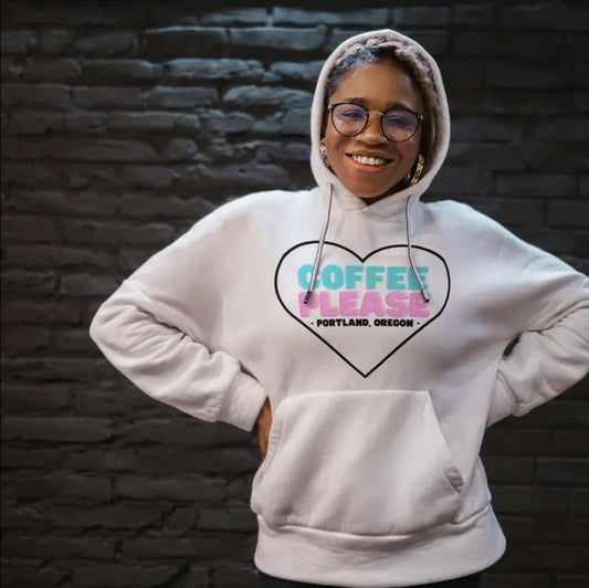 Heart Shaped COFFEE PLEASE Hoody... Love Me And My Coffee